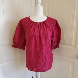 Gap NWT Eyelet Blouse - Pink XL